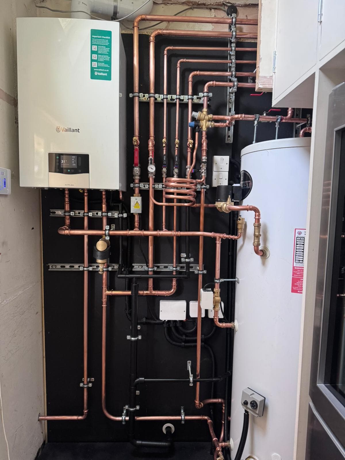 Multi-zone plant room with Vaillant system boiler